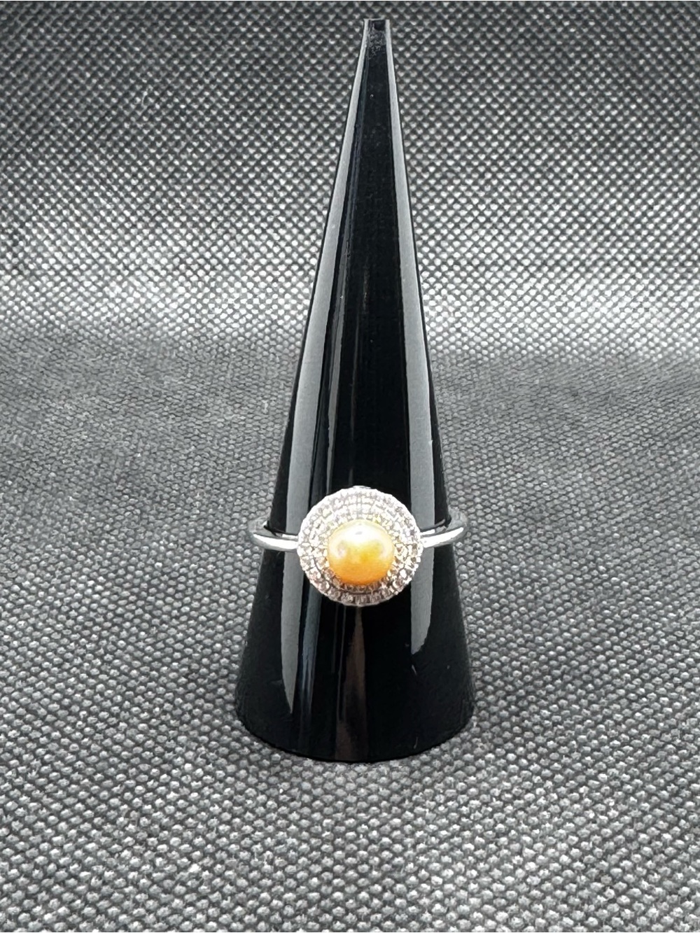 Vantel Pearls 925 Sterling Silver “Elegant Halo” Pearl Ring